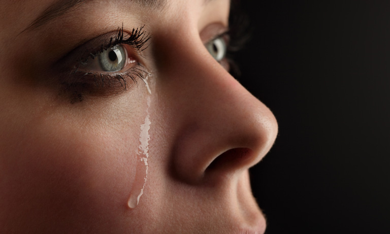 Woman with tears