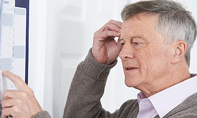 Confused senior man with dementia